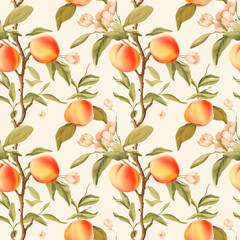 Luxurious fruit seamless wallpaper texture, colorful background