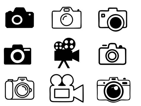 Set of Cameras icon. vector