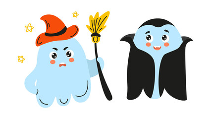 set of cute ghosts, doodle halloween, ghost, cute ghost, doodle ghost, halloween ghost