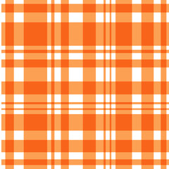 Seamless diagonal gingham plaid pattern in pastel orange. Seamless background orange plaid PNG file.