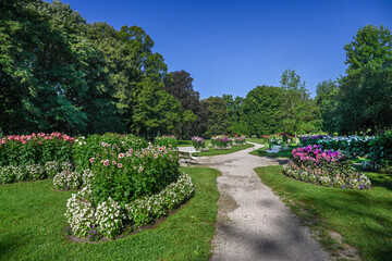 The dahlia garden Baden Baden near the lichtentaler alley. Baden Baden, Baden Wuerttemberg, Germany