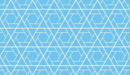 The geometric pattern with lines. Seamless vector background. White and blue texture. Graphic modern pattern. Simple lattice graphic design