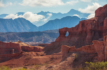 Red Mountain in the vicinity of the town of Cafayate. Province of Salta.