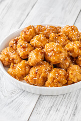 Bowl of orange chicken