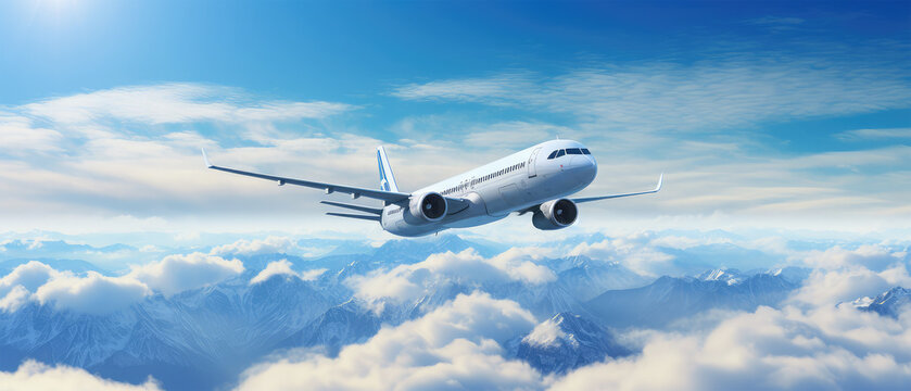 airplane in the sky on background