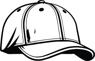 Baseball Cap Front Facing Logo Monochrome Design Style