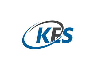 KES letter creative modern elegant swoosh logo design