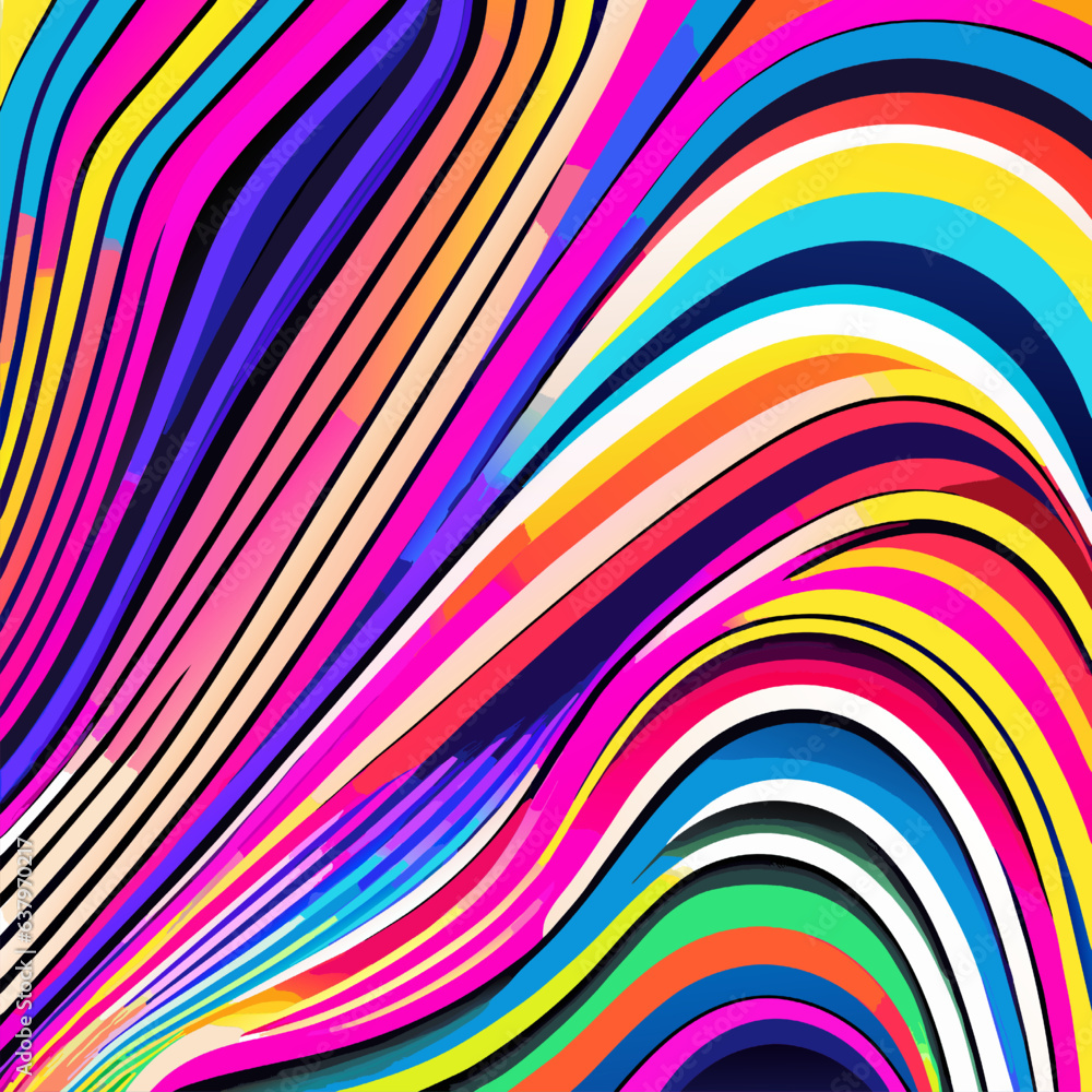 Poster abstract colorful background with wavy lines. vector illustration for your design