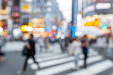 Blur view of the street in the evening