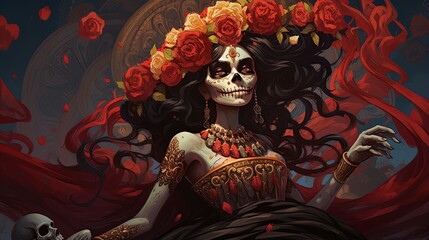 la catrina jovial skeleton death goddess dnd. Generative AI