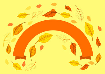 Background with autumn leaves. Illustration with various foliage.