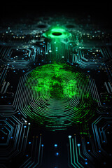 Biometric fingerprint 3d background concept 