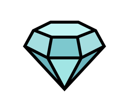Vector diamond icon. Gem symbol.