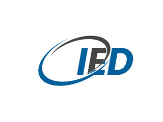 IED letter creative modern elegant swoosh logo design