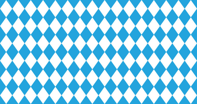 Bavarian Oktoberfest seamless pattern with blue and white rhombus Flag of Bavaria Oktoberfest blue checkered background 