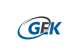 GEK letter creative modern elegant swoosh logo design