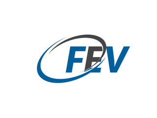 FEV letter creative modern elegant swoosh logo design