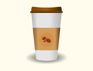 vector cardboard coffee mug design.