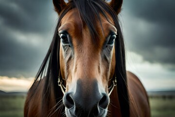 Obraz premium horse in the field Generated Ai