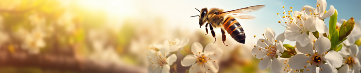 A Banner Photo of a Bee in Nature