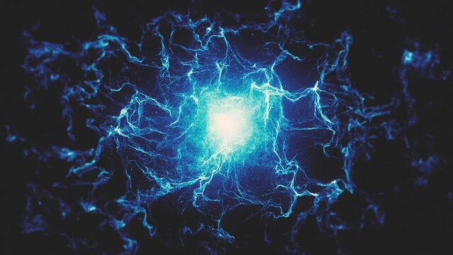 Shockwave Explosion Particles Background/ 4k animation of an abstract slow motion space shockwave particles explosion background with fractal motion and depth of field