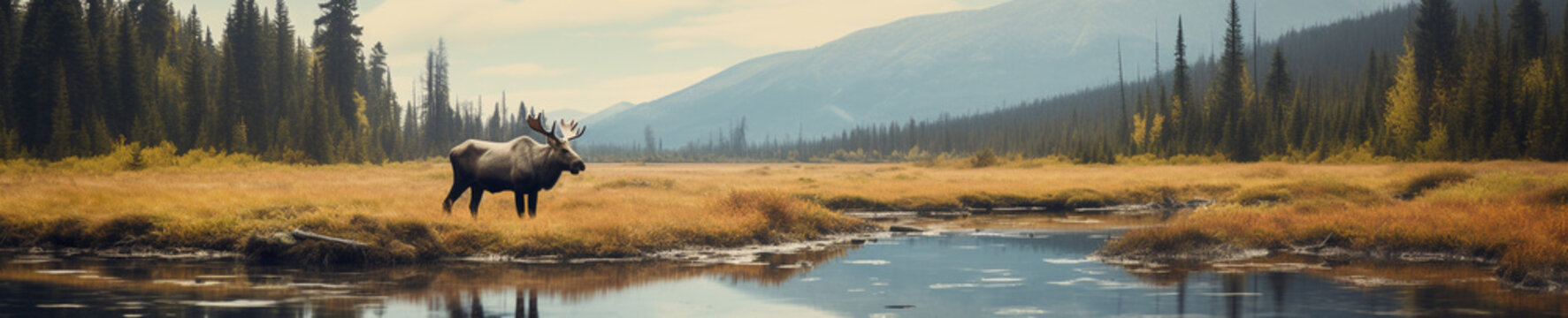 A Banner Photo of a Moose in Nature