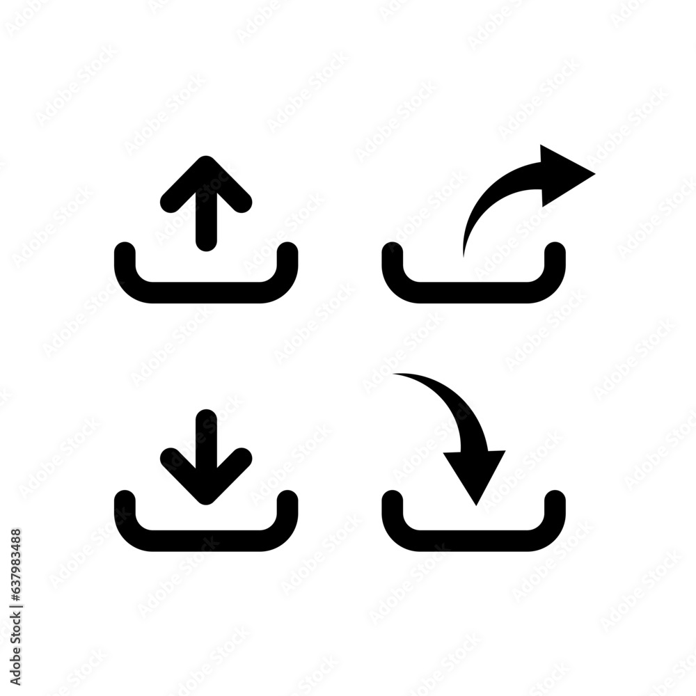 Poster design export and import file symbol. download and upload icon vector.