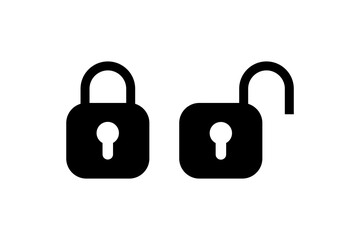 Design icon lock and unlock for web and graphic design.