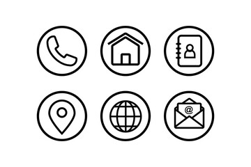 Set of web icons business contact .