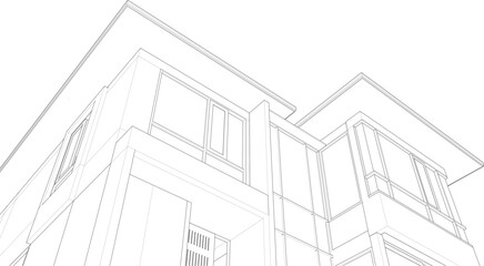 Fototapeta 3D illustration of residential project obraz