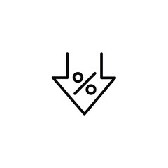 Discount icon or logo in modern line style. High quality black line pictogram for website design and mobile app. Vector illustration on a white background.