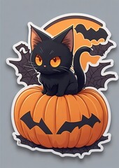 Whimsical Vector Illustration with Pumpkin Pets and Playful Night Vibes