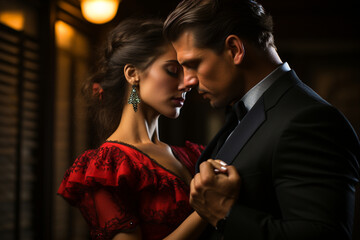 Tango and Paso Doble Dips and Lifts, Elevating the Dance with a Touch of Romance   - obrazy, fototapety, plakaty