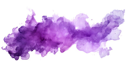 purple watercolor stain on transparent background