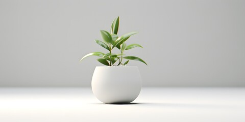 White background, a plant in a pot