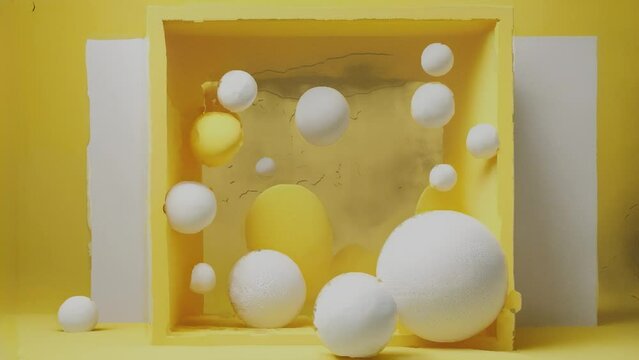 Up to 4K resolution, Abstract entrance with yellow color, Generative AI with blender