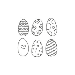 Group of doodle Easter eggs.