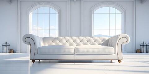 white background, a sofa