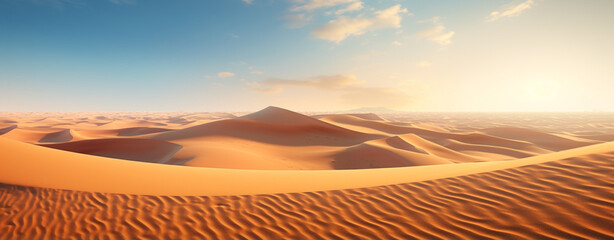 Fototapeta na wymiar beautiful desert landscape at sunset, legal AI