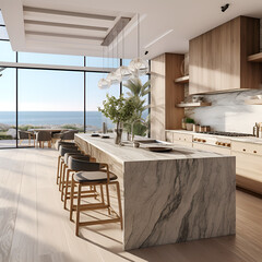 Moderne Küche Meer ausblick Contemporary kitchen Sea view