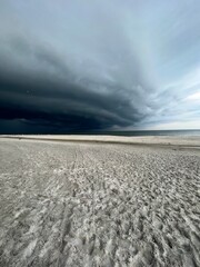 storm rolling in on the coast