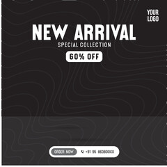 New arrival Social media post Banner Design template