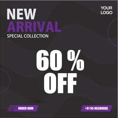 Naklejka premium New arrival Social media post Banner Design template