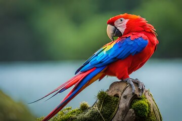Obraz premium red and blue macaw