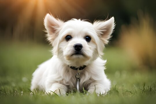 west highland white terrier on the grass