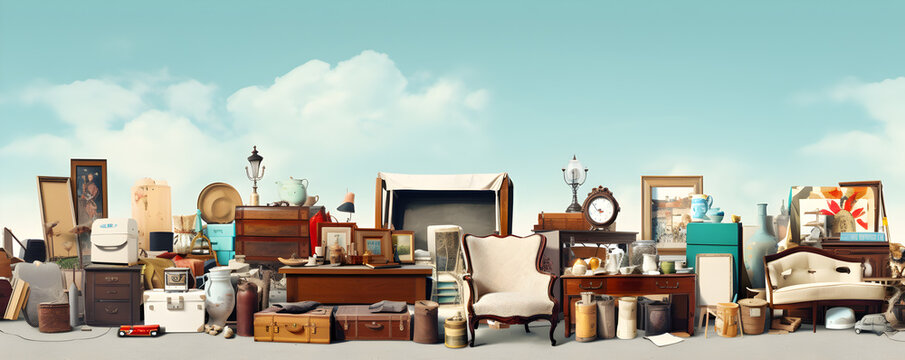 banni&egrave;re web sur le th&egrave;me de la brocante