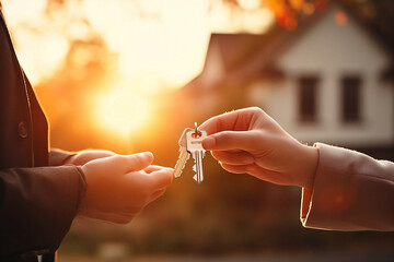 estate agent handing over keys