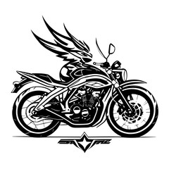 motorcycle modern need logo concept vector illustration black background.

