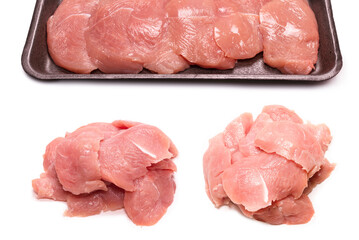 Turkey fillet isolated on a white background.