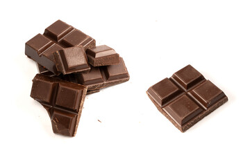A chocolate bar isolated on white background.